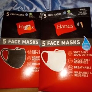 Hanes Adult Face Mask 10 total